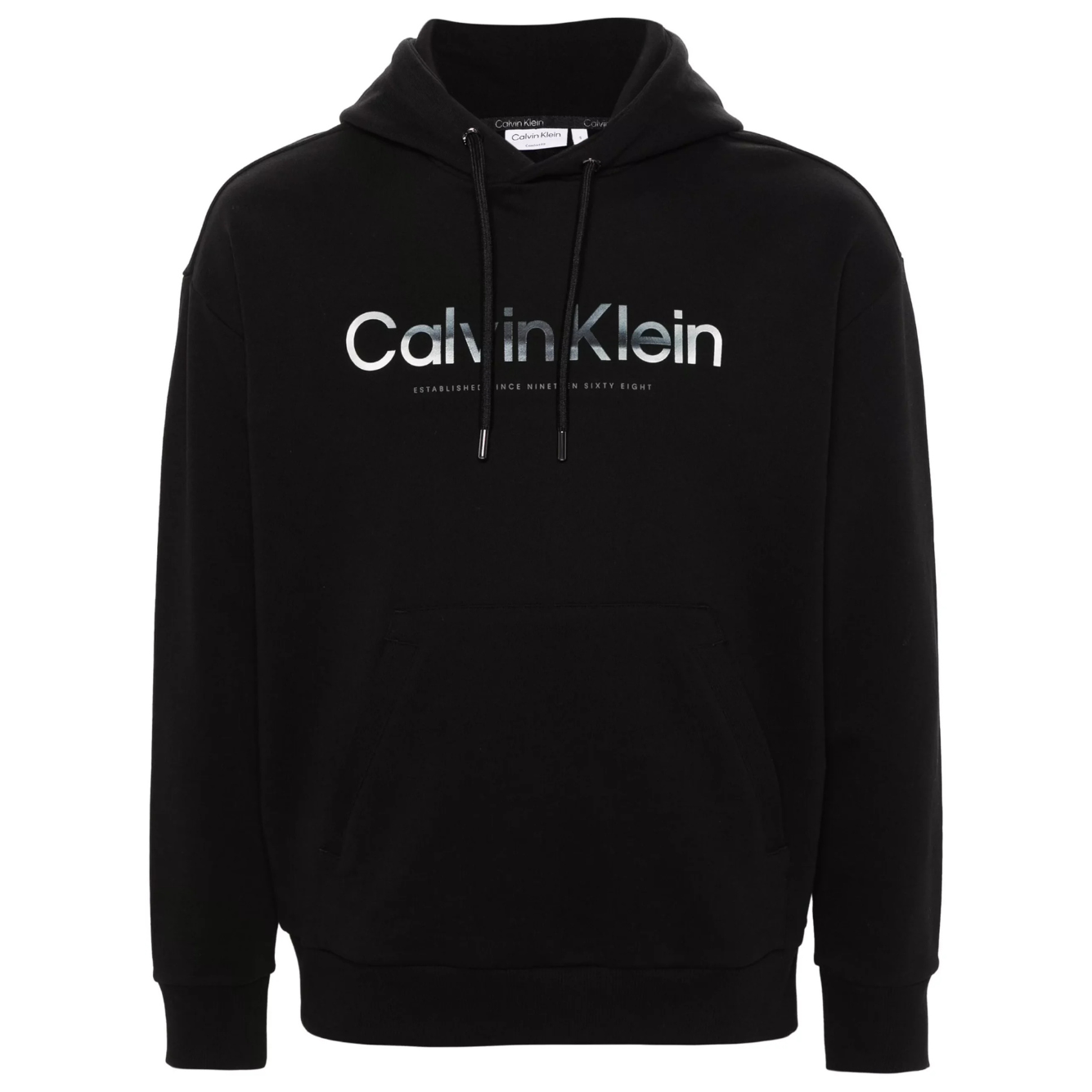 CALVIN KLEIN DIFFUSED 로고 후드 블랙